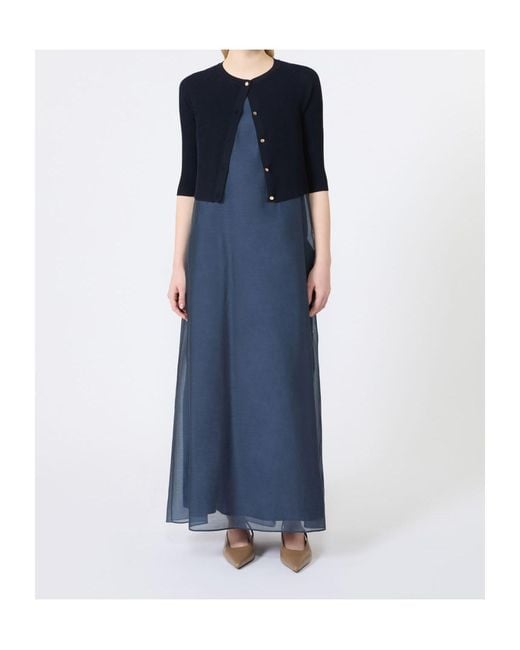 Max Mara Blue Smmkiwi Cropped Cardigan