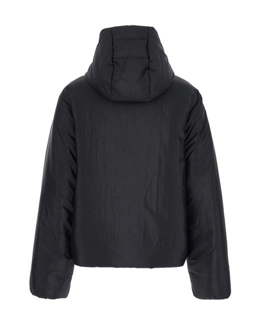 Jil Sander Black Down Jacket With Hood