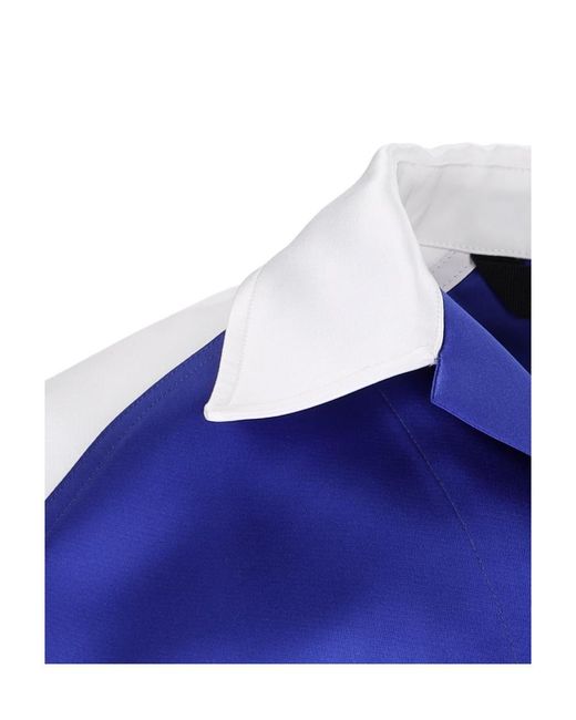 Palm Angels Blue Palm Baseball Bowling Shirt for men