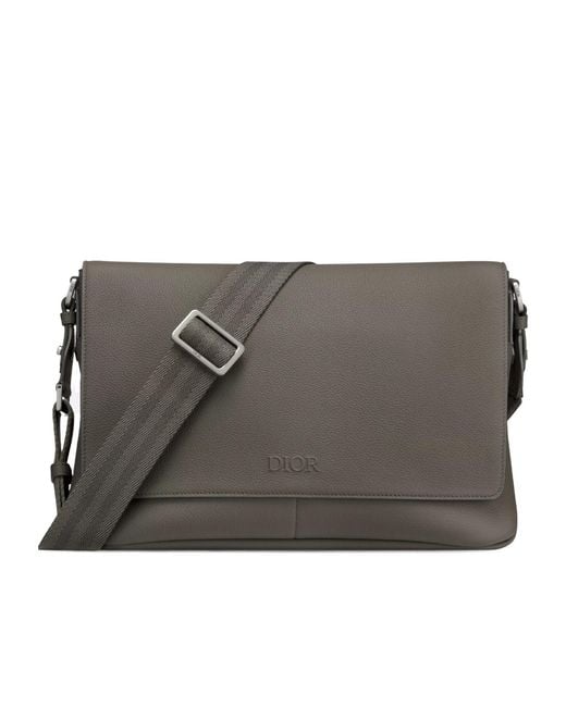Dior Gray Privé Messenger Bag With Flap for men