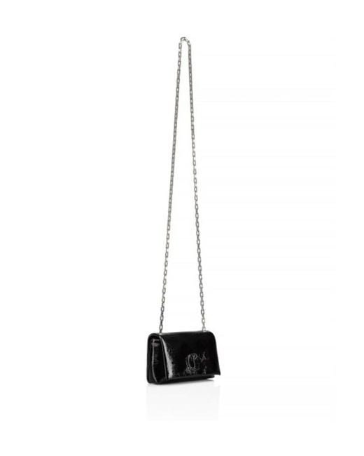 Christian Louboutin Black Loubi54 Foldover Top Crossbody Bag