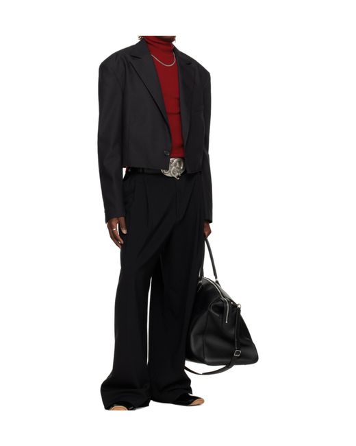 Lu'u Dan Black Slashed Blazer for men