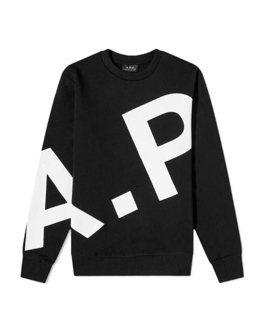 A.P.C. Black Logo-Printed Crewneck Sweatshirt