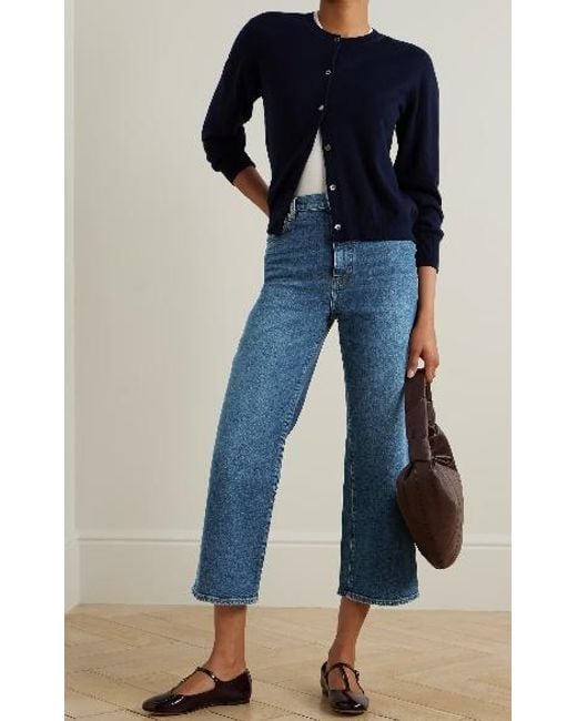 FRAME Blue The Wide High-Rise Wide-Leg Jeans