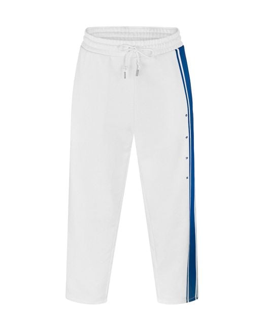 Boss White Color Block Casual Long Pants for men