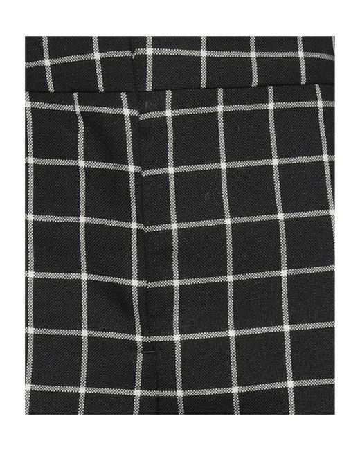 Marni Black Plaid Cropped Trousers