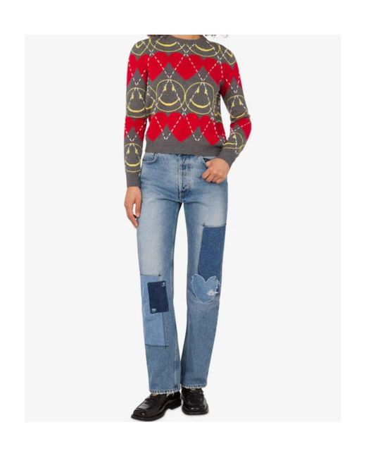 Moschino Red Smiley Pullover