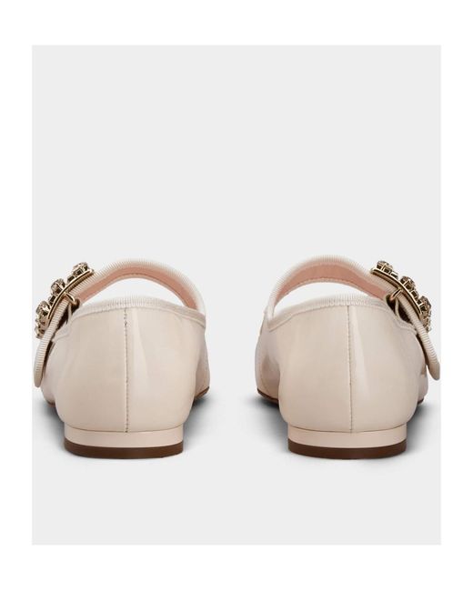 Roger Vivier White Très Vivier Strass Buckle Babies Ballerinas
