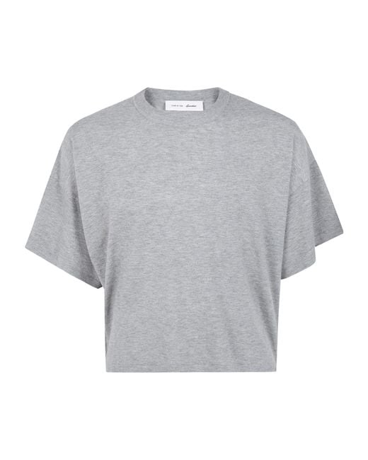 Fear Of God Gray Logo-Patch T-Shirt