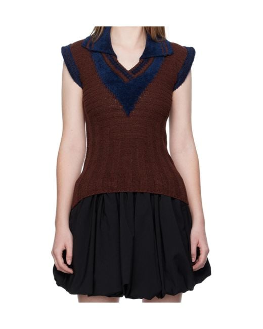 Kiko Kostadinov Blue Sleeveless Polo Shirt