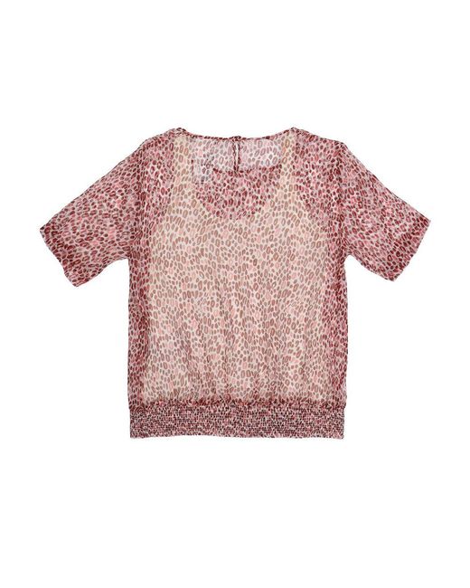Max Mara Pink Printed T-Shirt With Round Neck