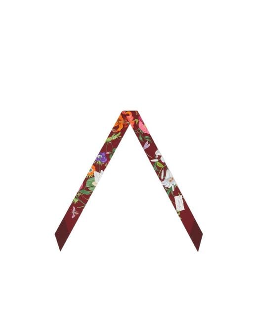 Gucci White Printed Silk Twill Neck Bow