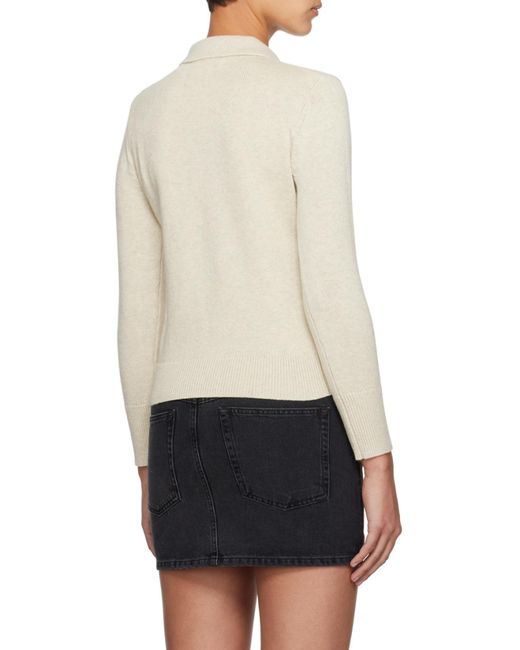 Isabel Marant White Nola Knitted Polo Sweatshirt