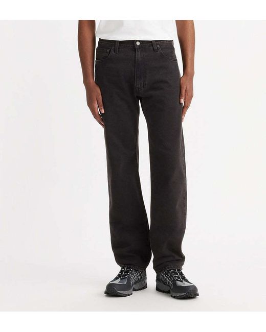Levi's Black 555 Relaxed Straight Trousers for men