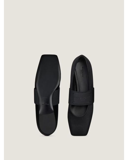 Givenchy Black Sliced Square Ballet Flats
