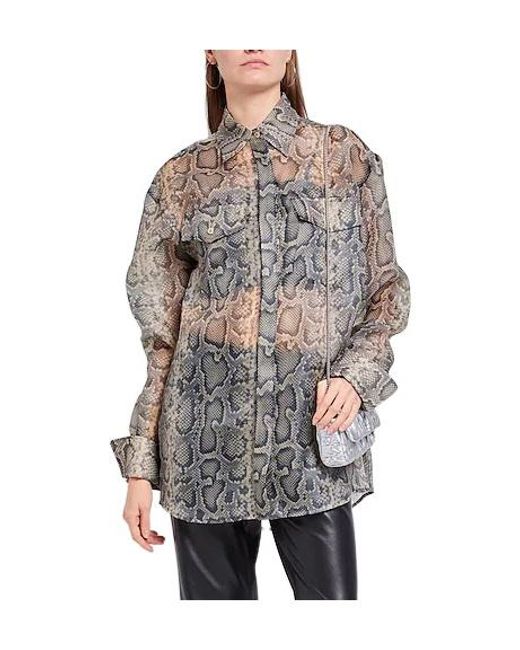 Sportmax Gray Snake Print Shirt