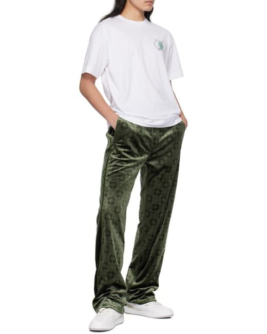 Givenchy Green Monogram Velvet Jogger Pants for men