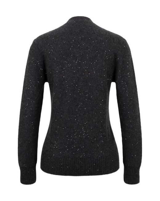 Fabiana Filippi Black Sequin Embellished V-Neck Jumper