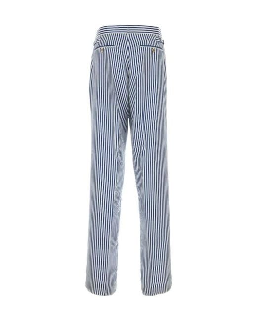 Tom Ford Blue Striped Pleated Pants for men