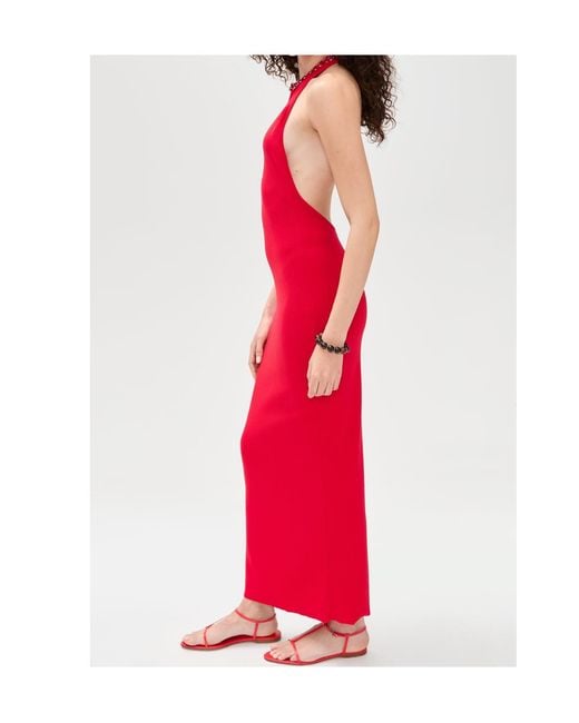 Staud Red Backless Dress