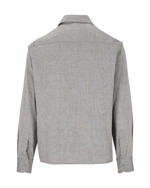 MM6 by Maison Margiela Gray Numeric Embroidered Shirt for men