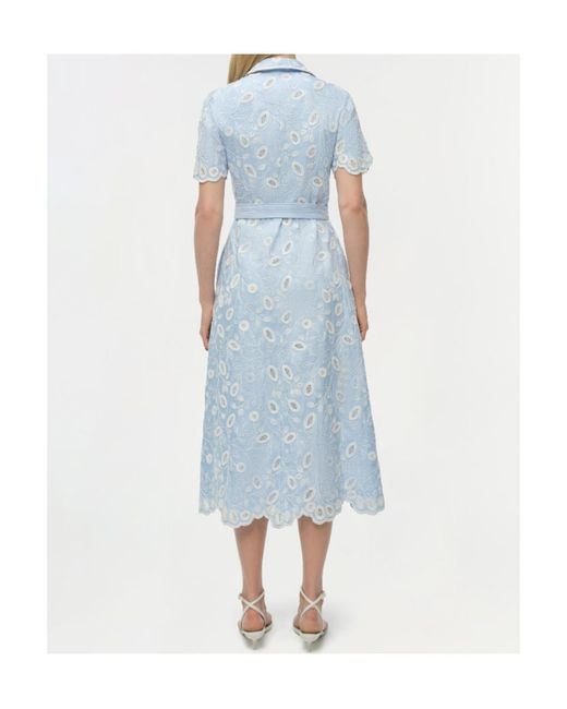 Jonathan Simkhai Blue Audria Eyelet-Embroidered Midi Dress