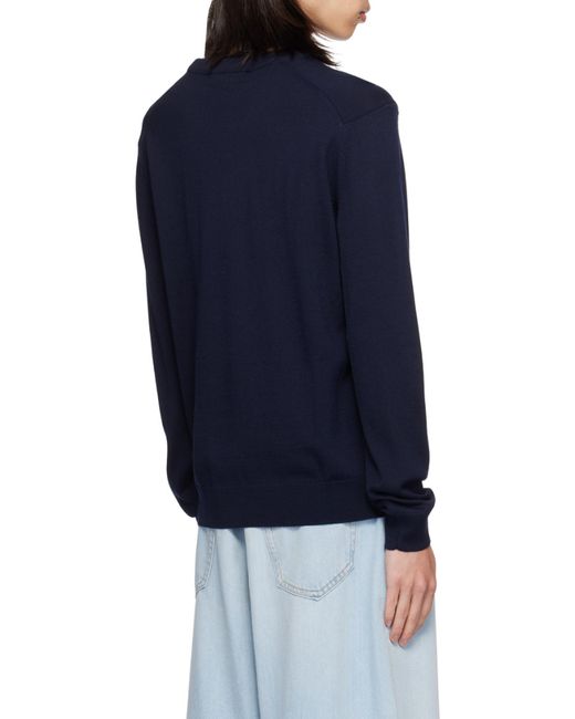 Maison Kitsuné Blue Maison Kitsuné Bold Fox Head Patch Knitted Jumper for men
