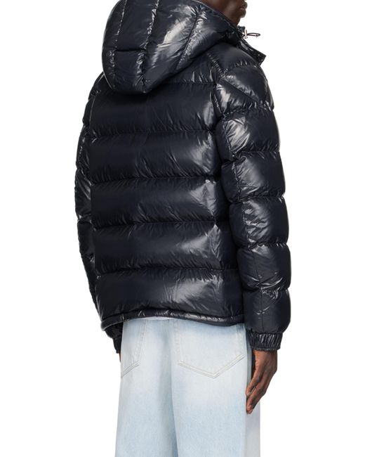 Moncler Blue Maya Hooded Padded Jacket for men