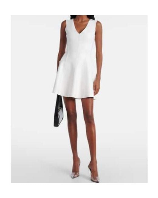 Norma Kamali White Grace Faux Leather Minidress
