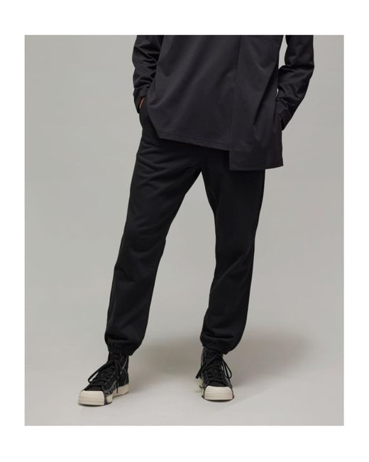 Y-3 Black French-Terry Drawstring Track Pants for men