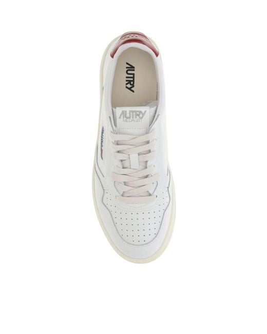 Autry White Medalist Perforated Low-Top Sneakers for men