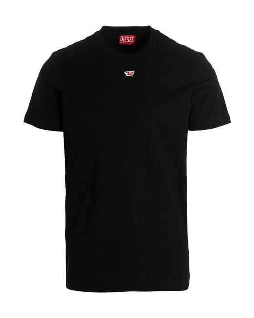 DIESEL Black T-Diegor-D Logo-Patch Crewneck T-Shirt for men