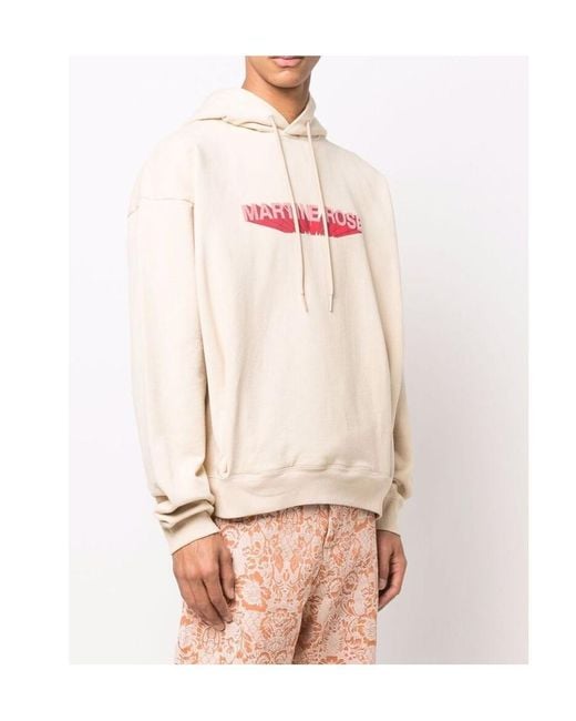 Martine Rose Pink Logo Print Drawstring Hoodie for men