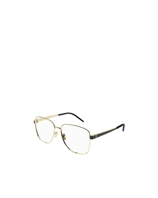 Saint Laurent Metallic Eyewear Square Frame Glasses