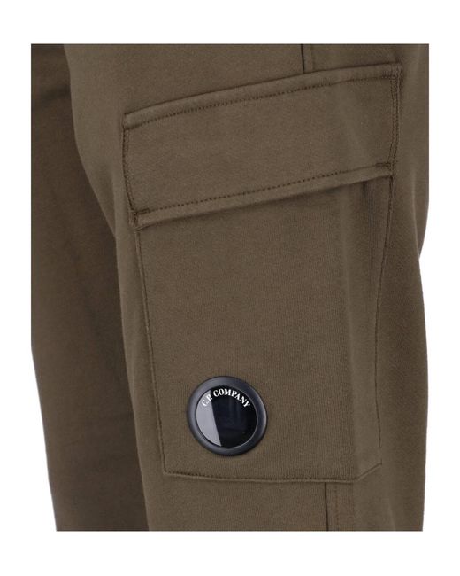 C P Company Green Twill Casual Trousers for men