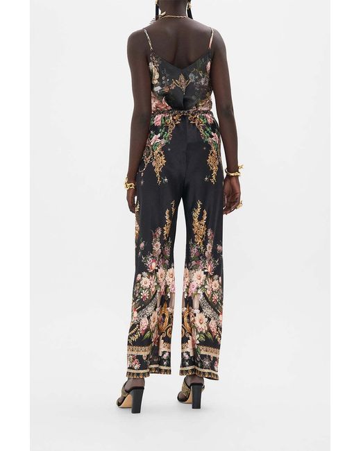 Camilla Black Strap-Up Casual Pants