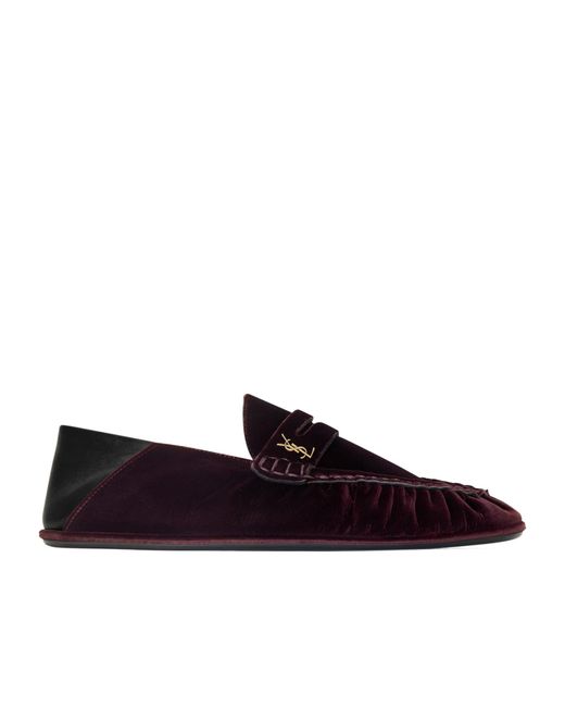 Saint Laurent Brown Round-Toe Loafers