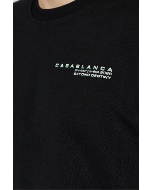 Casablanca Black Glitch Orchid Oversized Short Sleeve T-Shirt for men