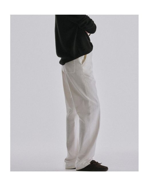 The Row White Casual Pants With Belt Loops