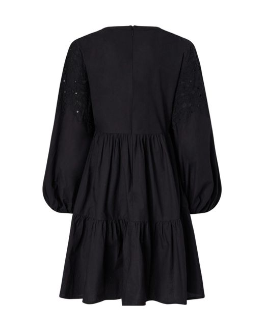Pinko Black Embellished Openwork Mini Dress