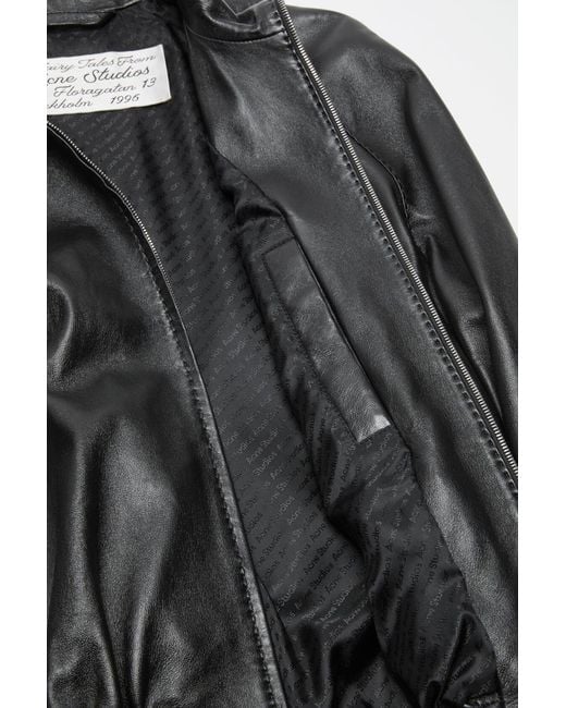 Acne Black Leather Jacket for men