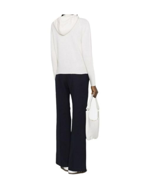 Max Mara White Crystal-Embellished Wool-Blend Hoodie