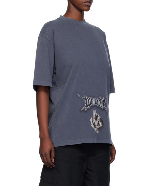 we11done Blue Monster Graphic-Print T-Shirt for men