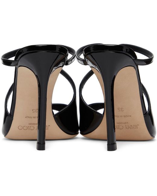 Jimmy Choo Black Anise Cut-Out Detail Heeled Sandals