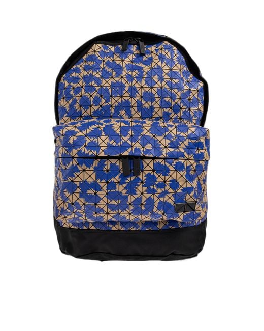 Issey Miyake Blue Geometric Pattern Backpack for men