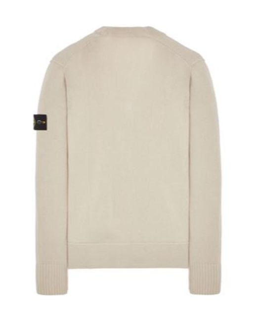 Stone Island Natural Compass-Motif Ribbed Cardigan for men
