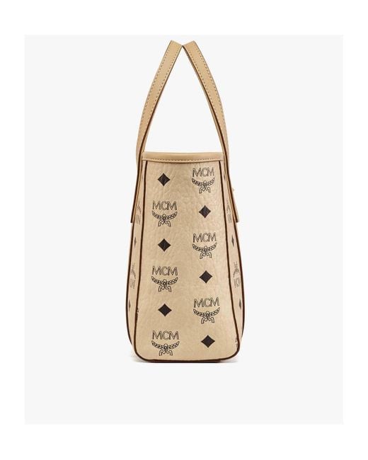 MCM Natural Aren Top-Zip Mini Shopper Bag