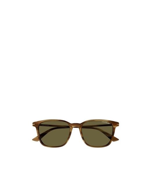Montblanc Green Eyewear Square Frame Sunglasses for men