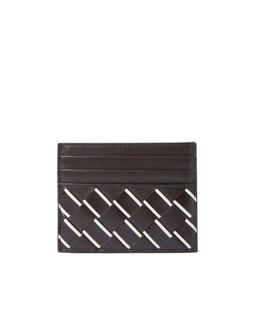 Bottega Veneta Black Intrecciato Credit Card Case for men