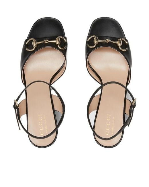 Gucci Metallic Horsebit Detailed Sandals